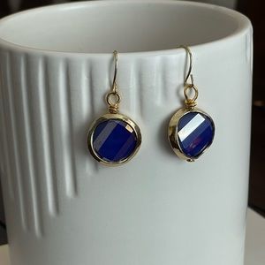 Gold and purple earrings